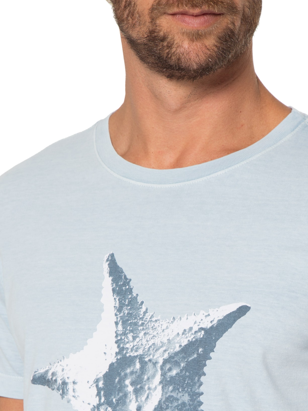Camiseta Masculina Stone Estrela Do Mar Azul Osklen