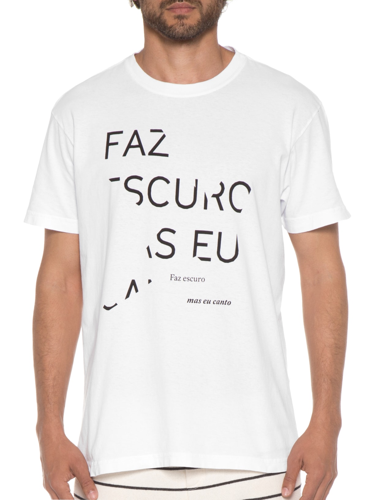 Camiseta Masculina Stone Faz Escuro Branco Osklen