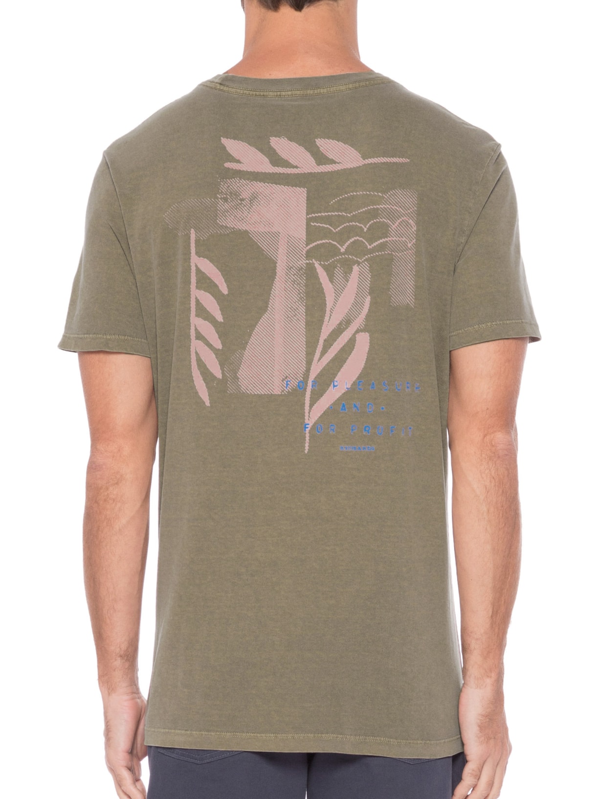 Camiseta Masculina Stone Folhas Símbolos Marrom Richards