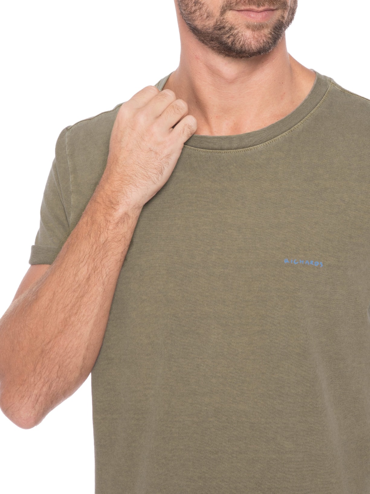 Camiseta Masculina Stone Folhas Símbolos Marrom Richards