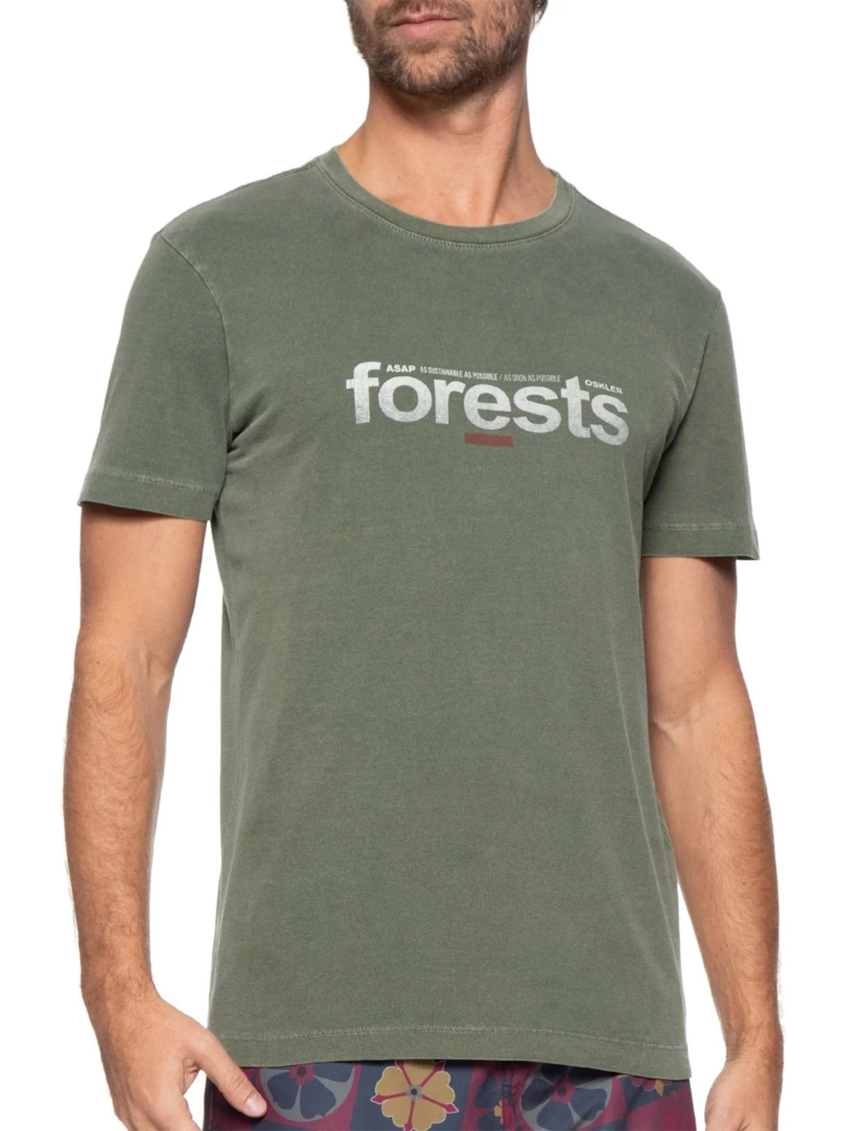 Camiseta Masculina Stone Forests Verde Osklen