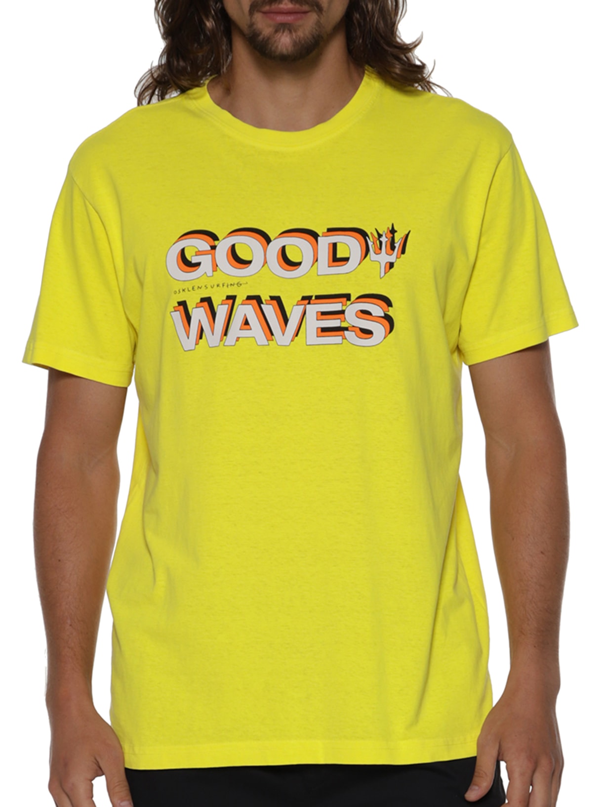 Camiseta Masculina Stone Good Waves Amarelo Osklen