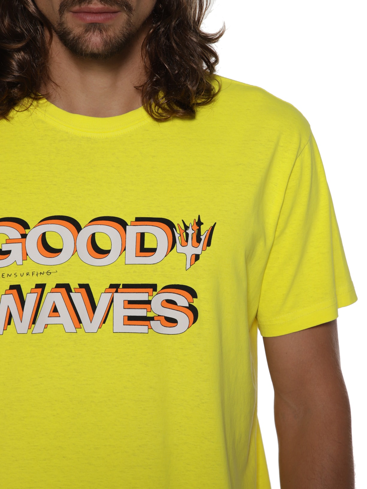 Camiseta Masculina Stone Good Waves Amarelo Osklen