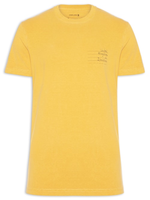 Camiseta Masculina Stone Icones Manga Curta - Amarelo