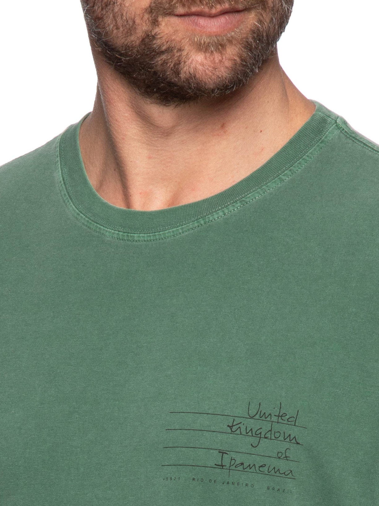 Camiseta Masculina Stone Icones Manga Curta Verde Osklen