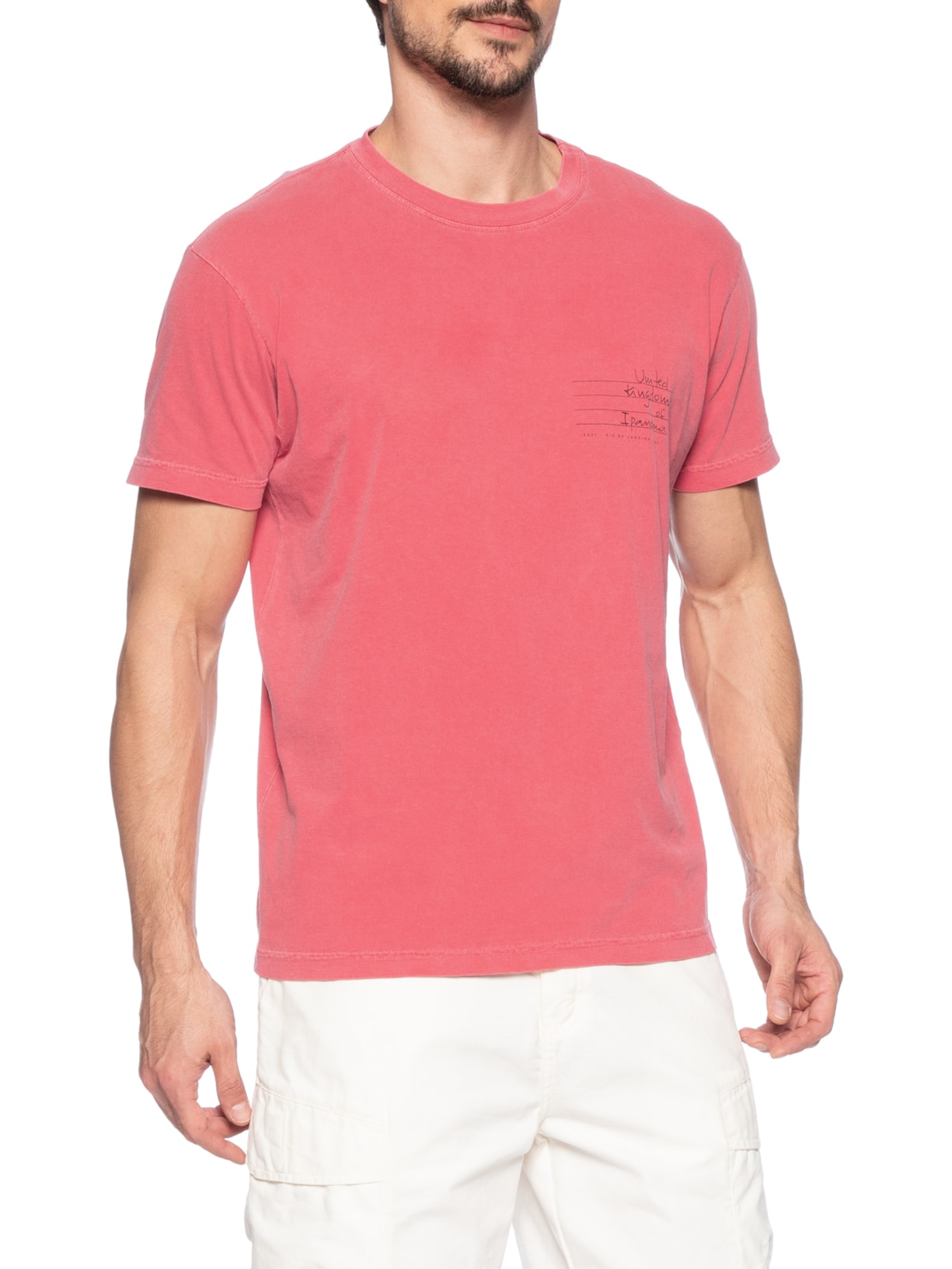 Camiseta Masculina Stone Icones Manga Curta Vermelho Osklen