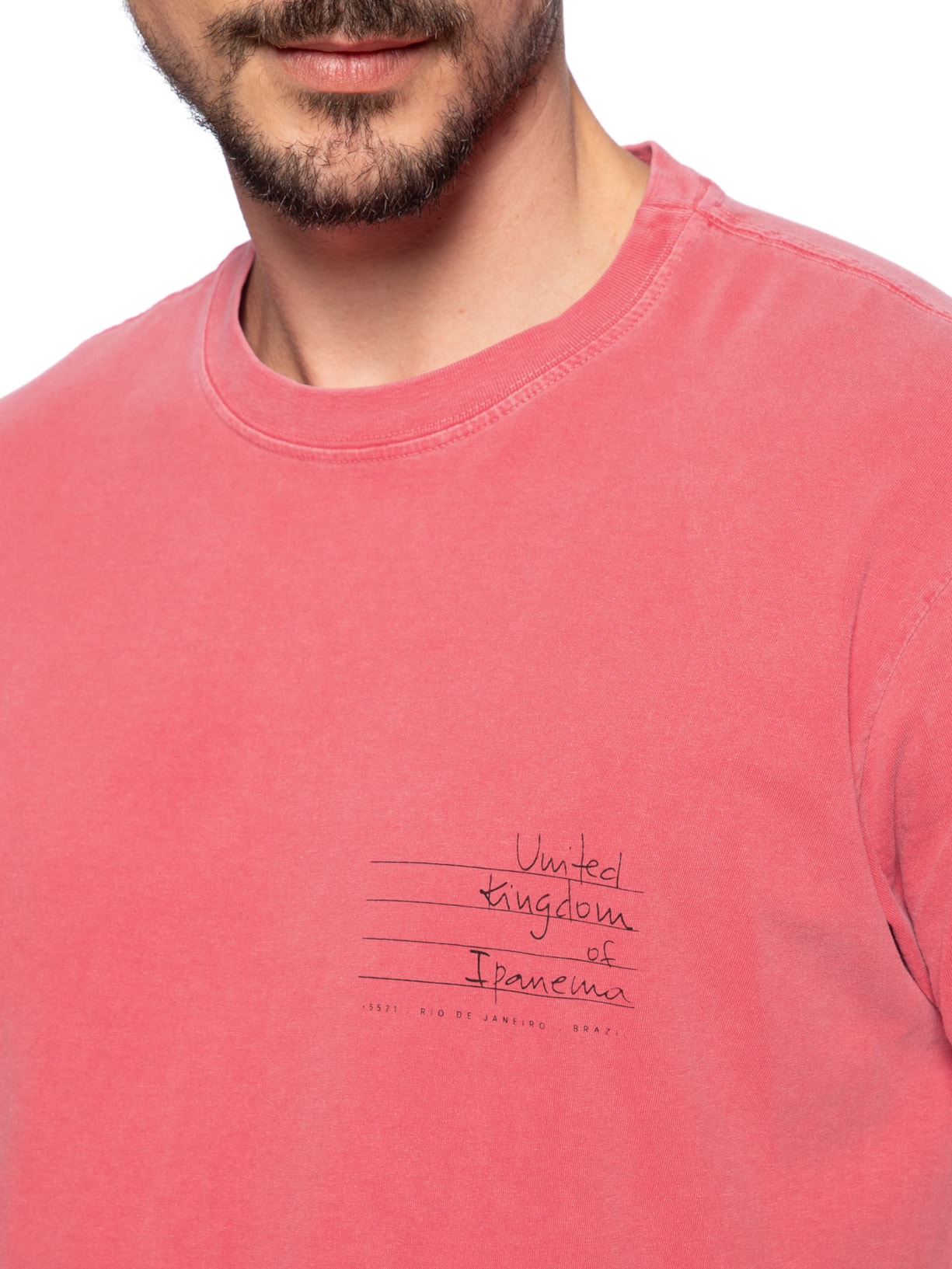 Camiseta Masculina Stone Icones Manga Curta Vermelho Osklen