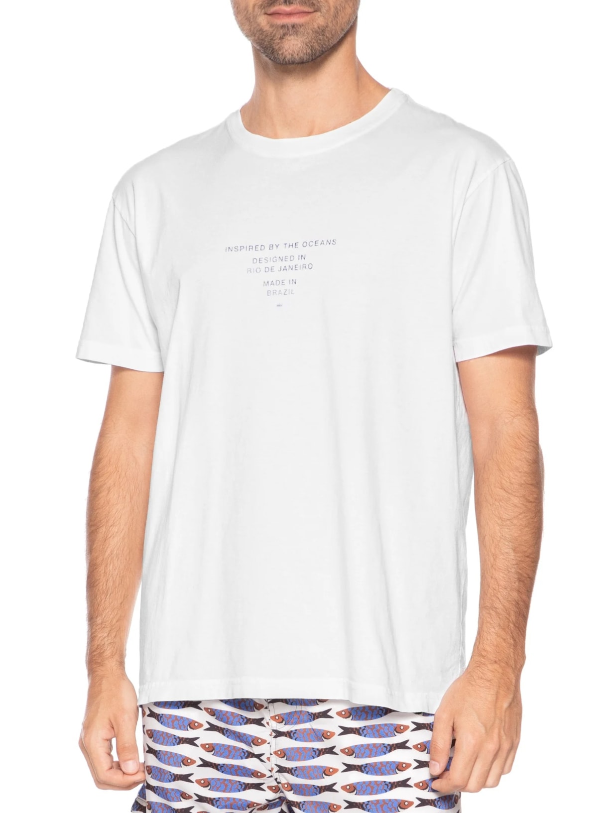 Camiseta Masculina Stone Imaginary Places Branco Osklen