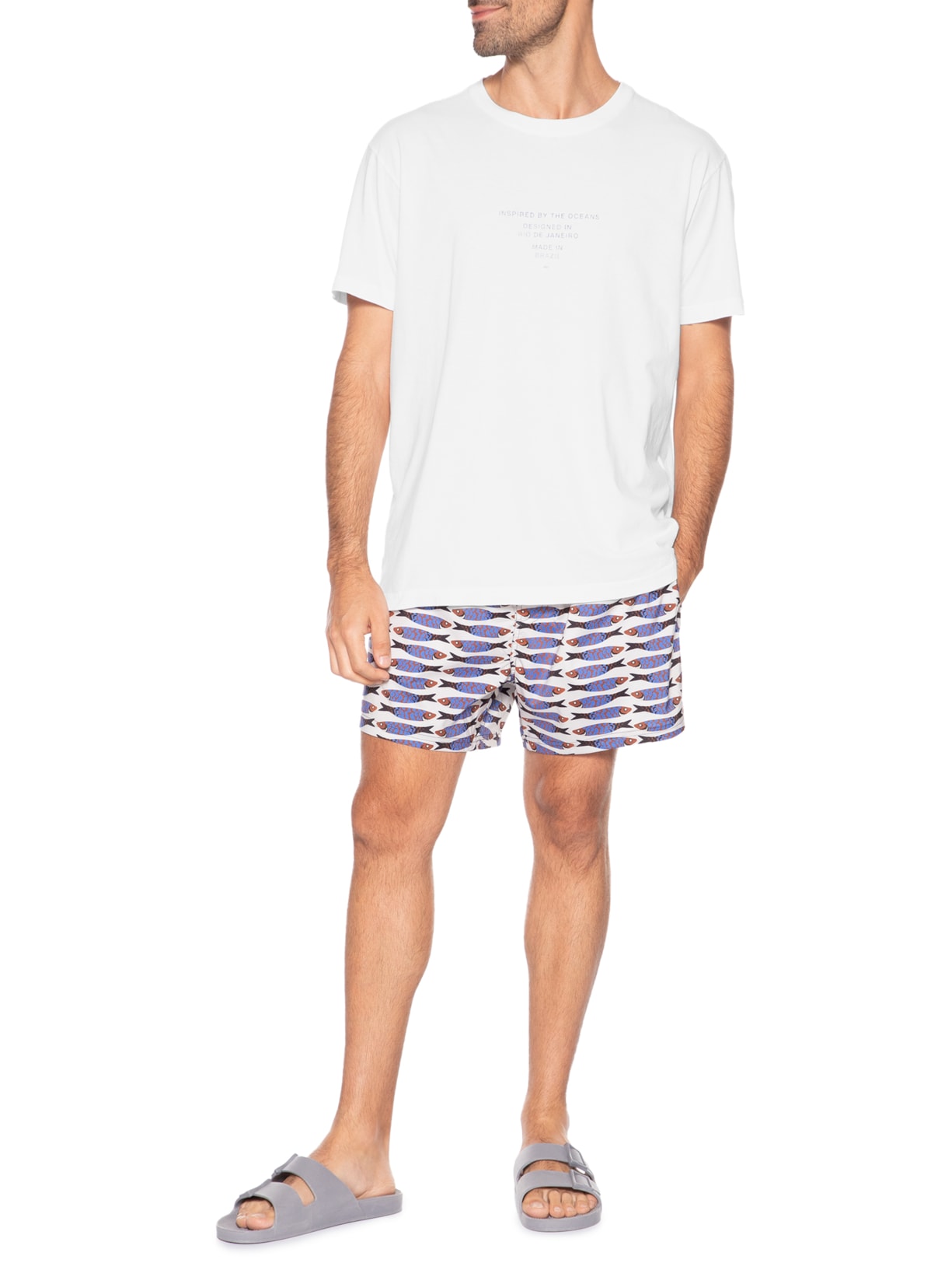 Camiseta Masculina Stone Imaginary Places Branco Osklen