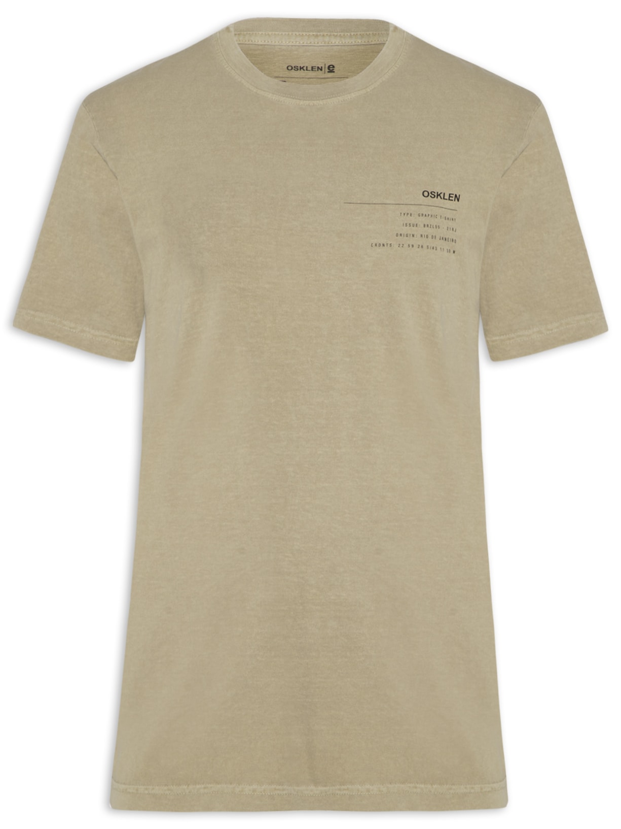 Camiseta Masculina Stone Info Label - Bege