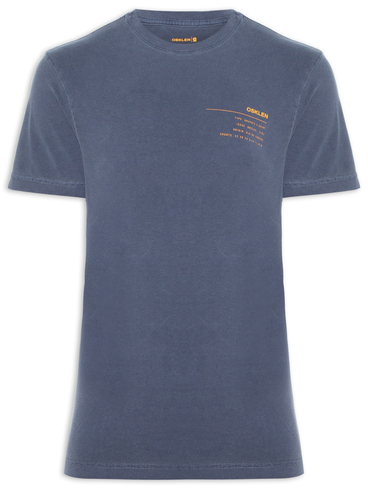 Camiseta Masculina Stone Info Label Manga Curta - Azul