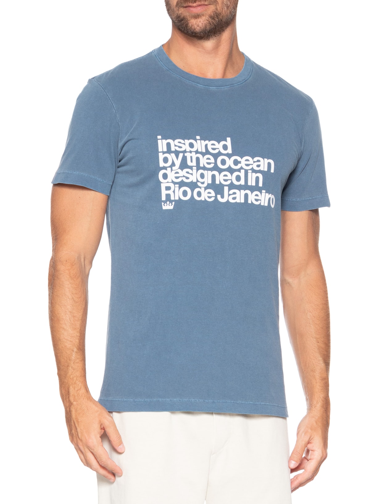 Camiseta Masculina Stone Inspired By The Ocean Azul Osklen