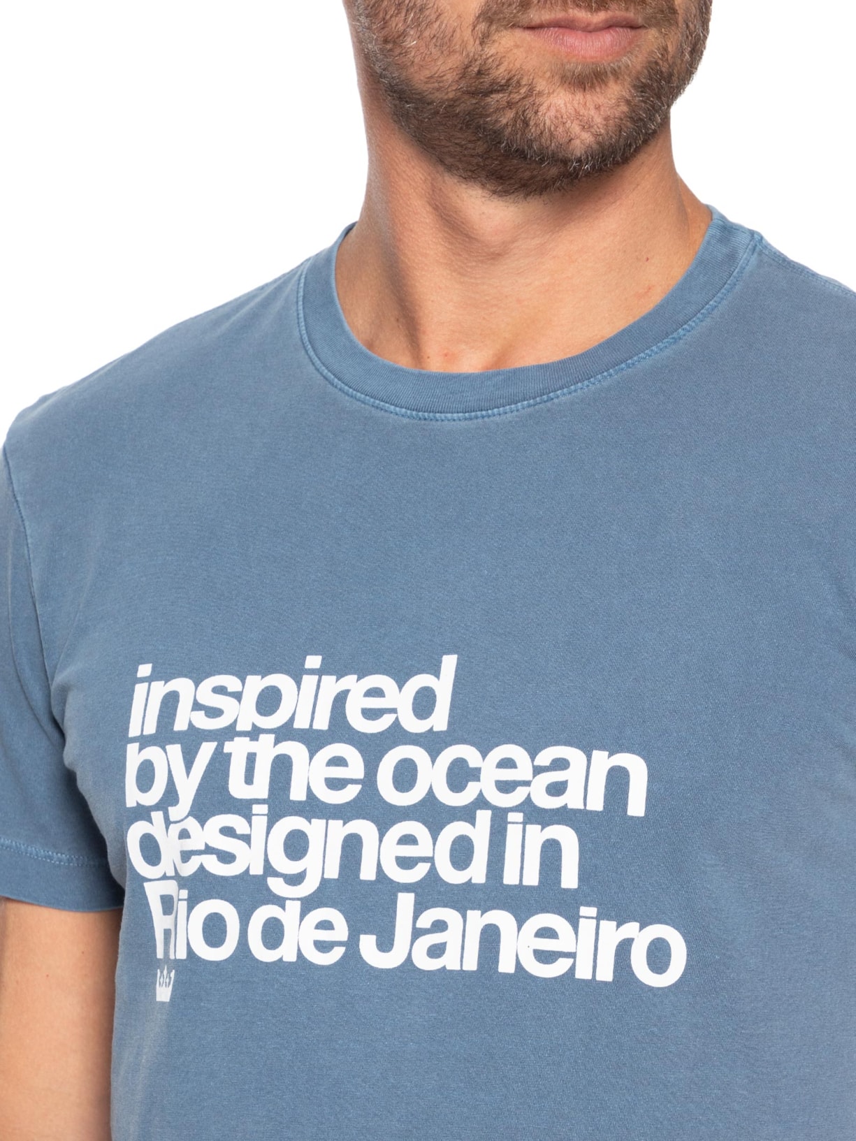Camiseta Masculina Stone Inspired By The Ocean Azul Osklen