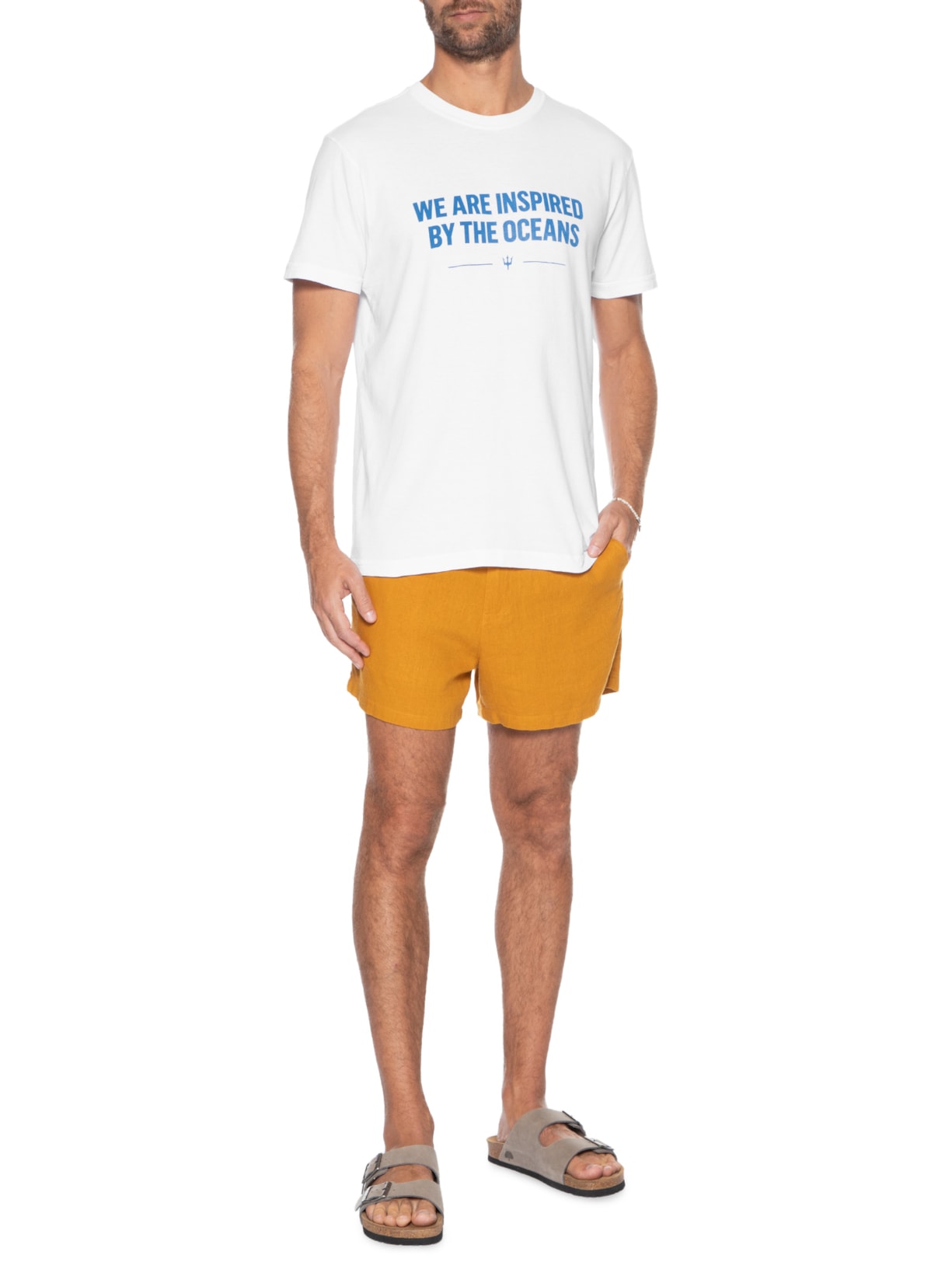 Camiseta Masculina Stone Inspired By The Ocean Branco Osklen