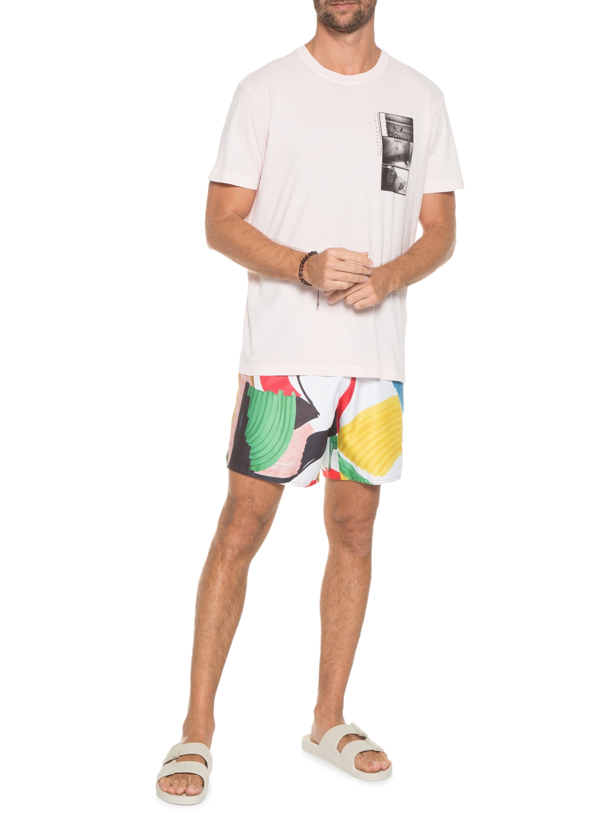 Camiseta Masculina Stone Ipanema Compositio Rosa Osklen