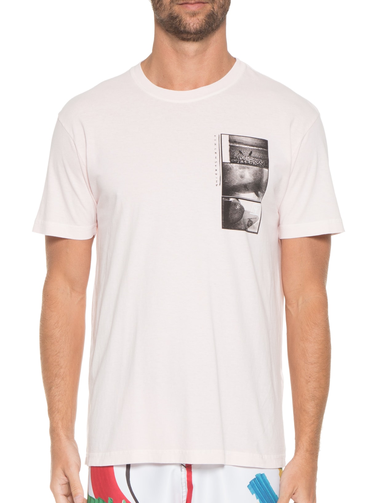 Camiseta Masculina Stone Ipanema Compositio Rosa Osklen