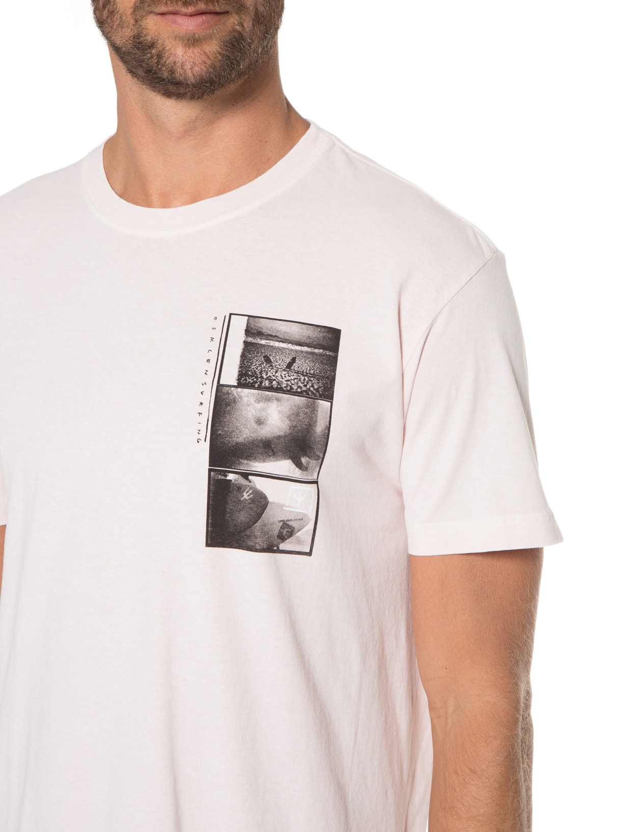 Camiseta Masculina Stone Ipanema Compositio Rosa Osklen