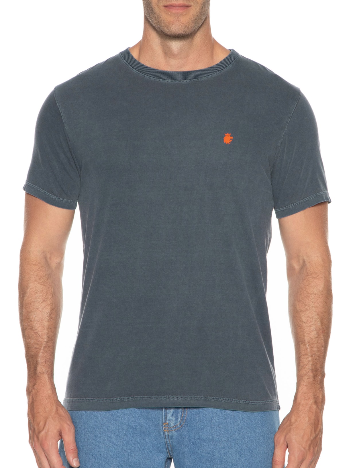 Camiseta Masculina Stone Lion Azul Von Der Volke