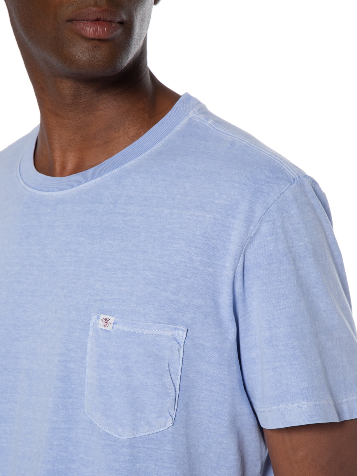 Camiseta Masculina Stone Lisa Com Bolso Azul Richards