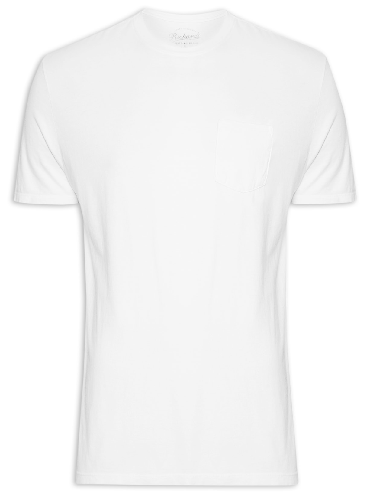 Camiseta Masculina Stone Lisa Com Bolso - Branco