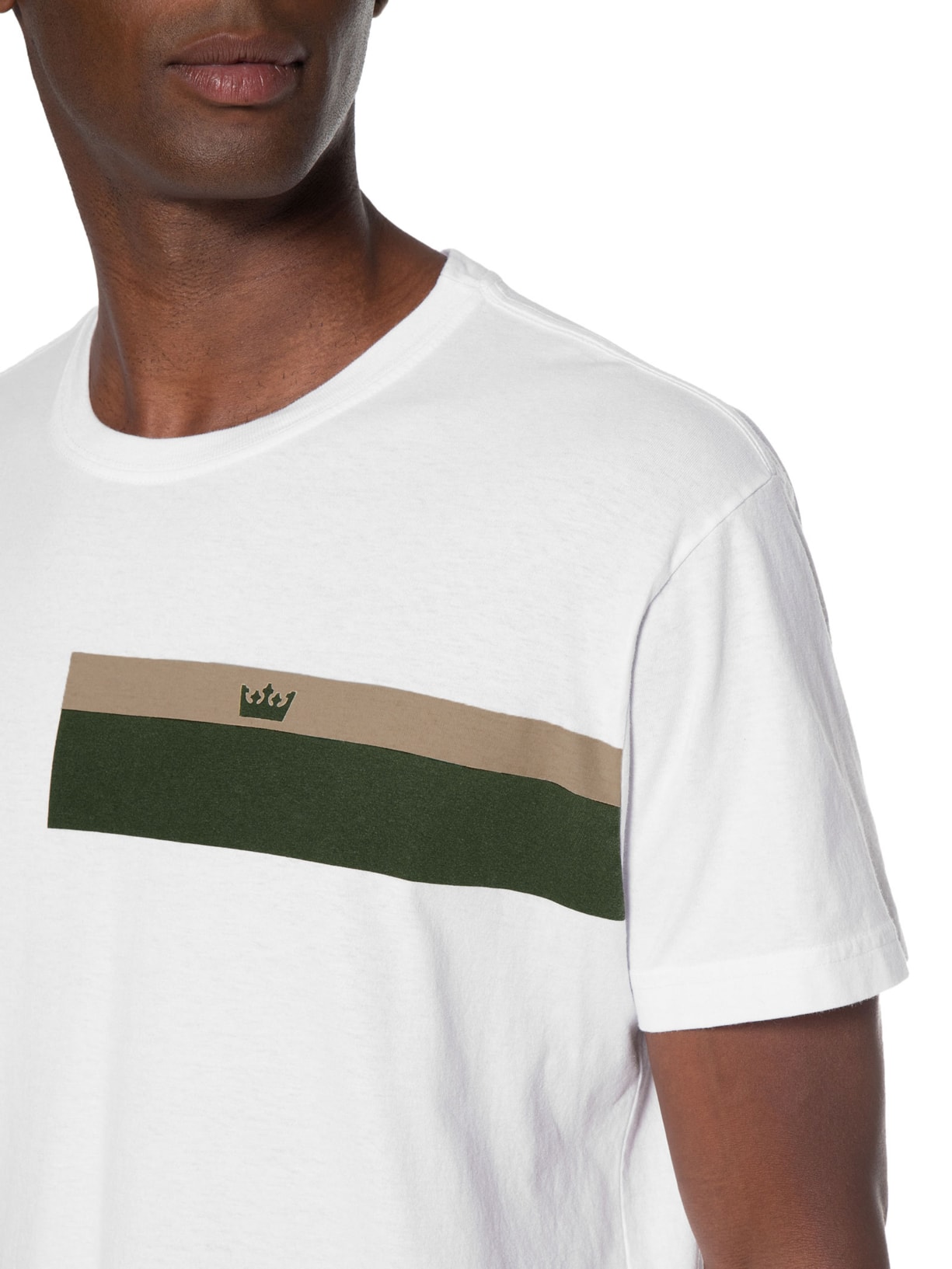Camiseta Masculina Stone Listrado Black Sand Branco Osklen