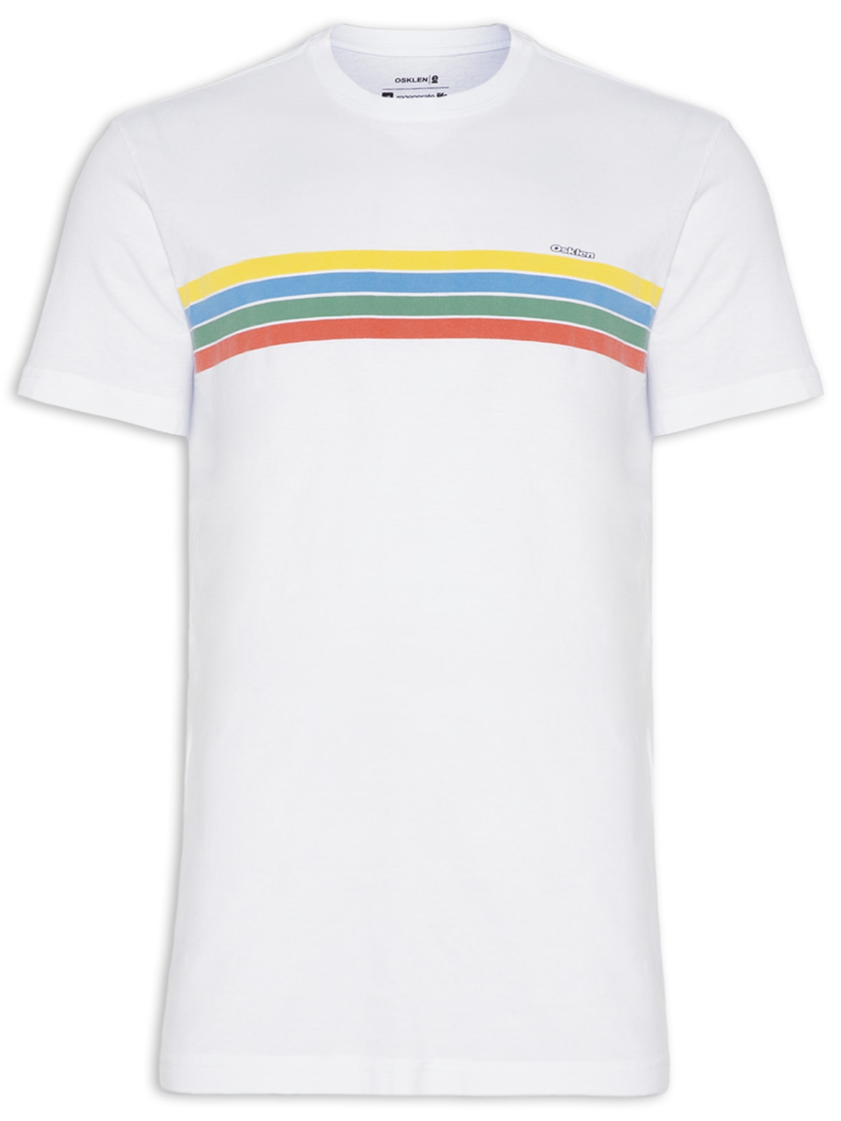Camiseta Masculina Stone Listrado - Branco