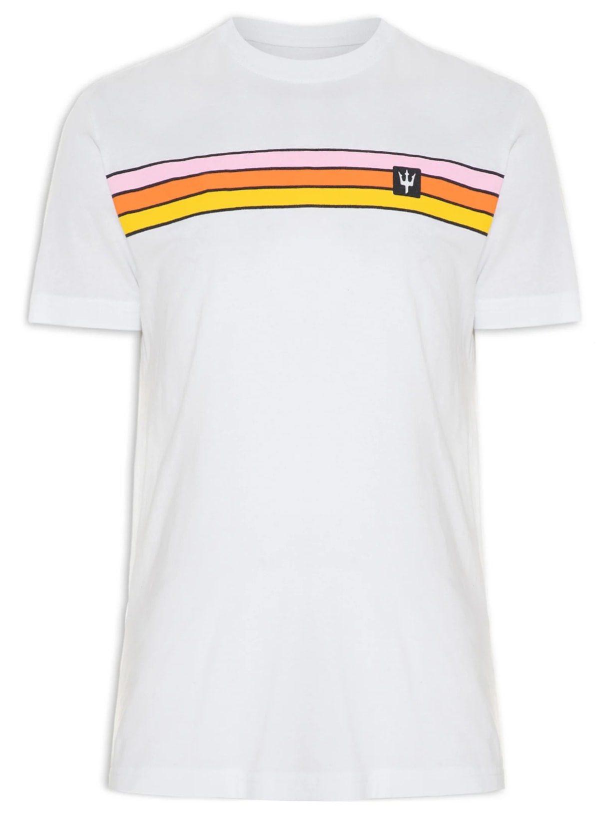 Camiseta Masculina Stone Listrado Vintage Branco Osklen