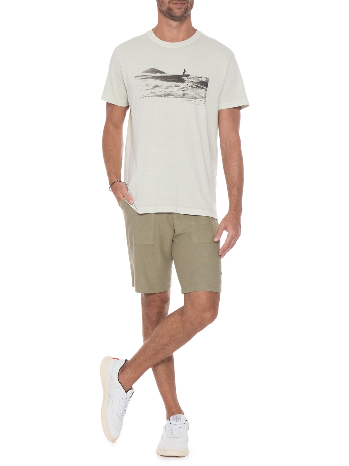 Camiseta Masculina Stone Longboard Verde Osklen