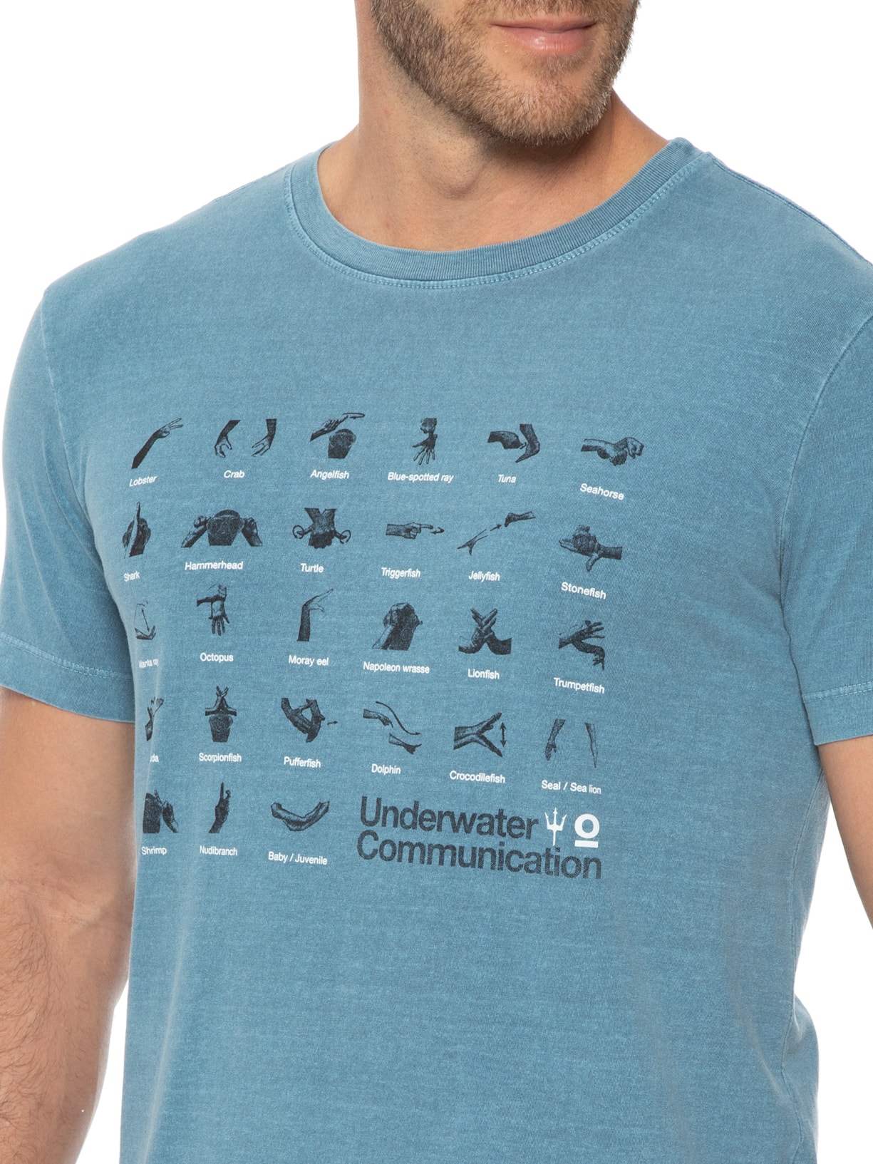 Camiseta Masculina Stone Marine Communication Azul Osklen