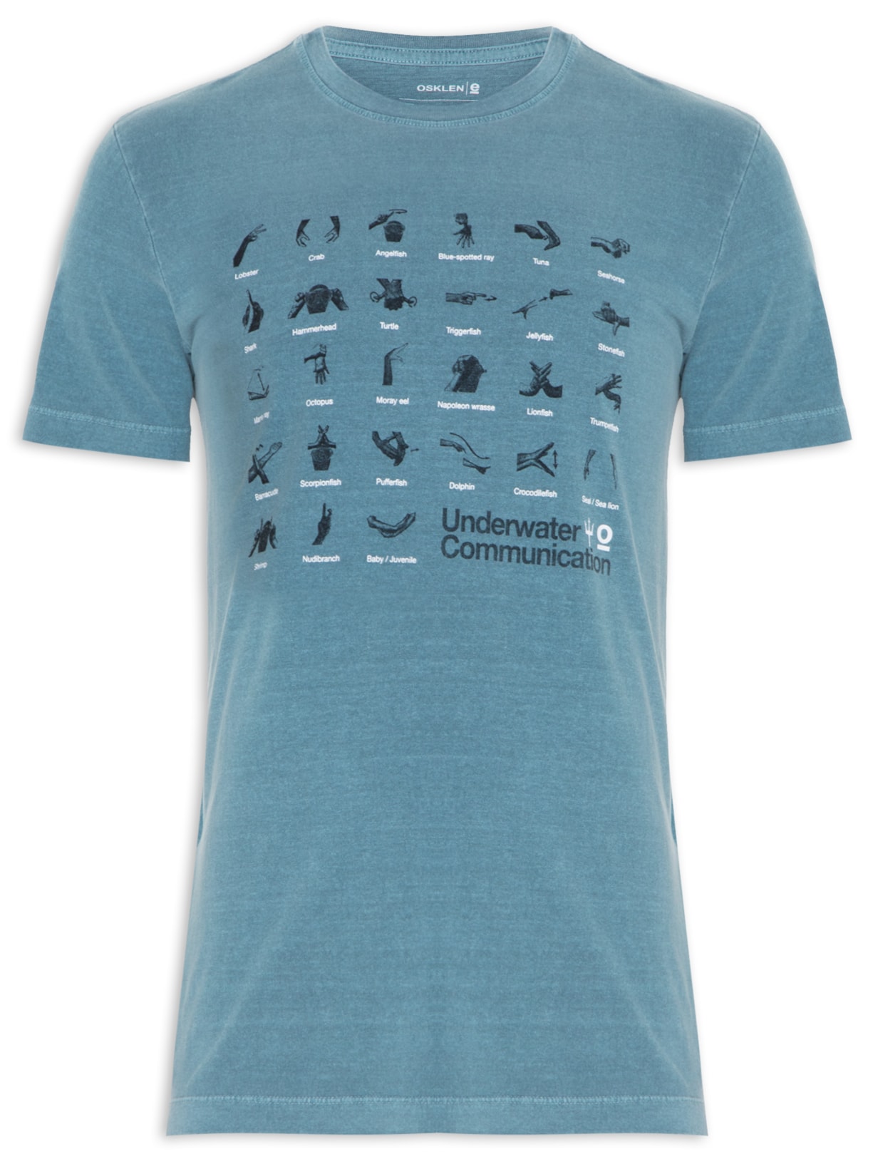 Camiseta Masculina Stone Marine Communication Azul Osklen