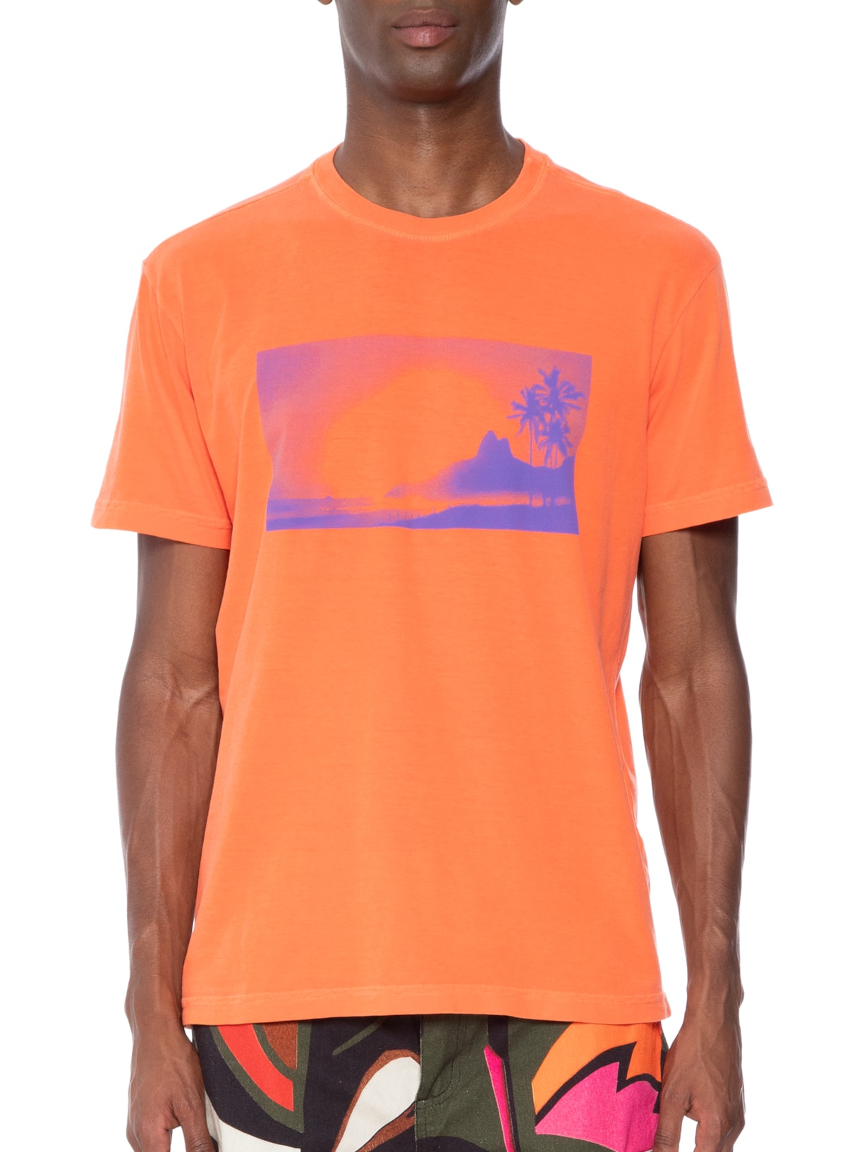 Camiseta Masculina Stone Morro 2 Irmãos Laranja Osklen