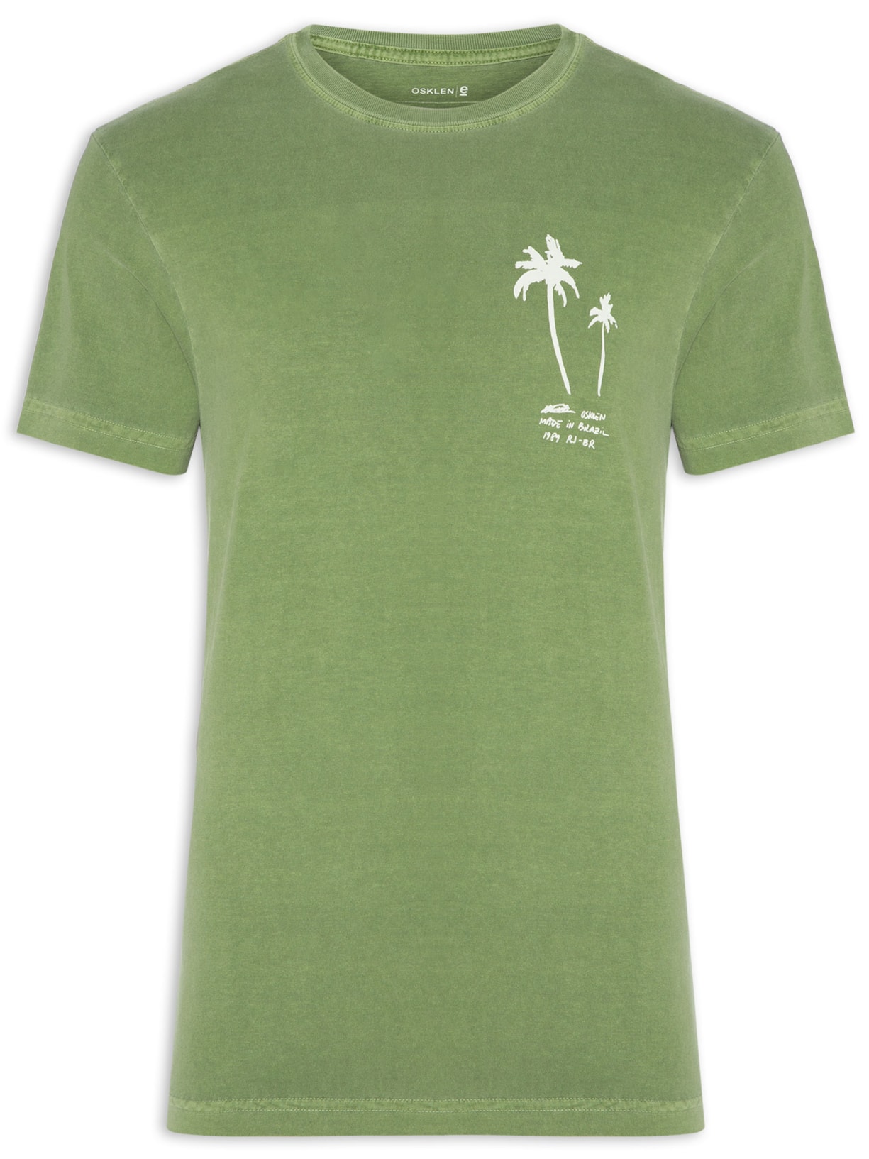 Camiseta Masculina Stone Palm Sketches Manga Curta - Verde