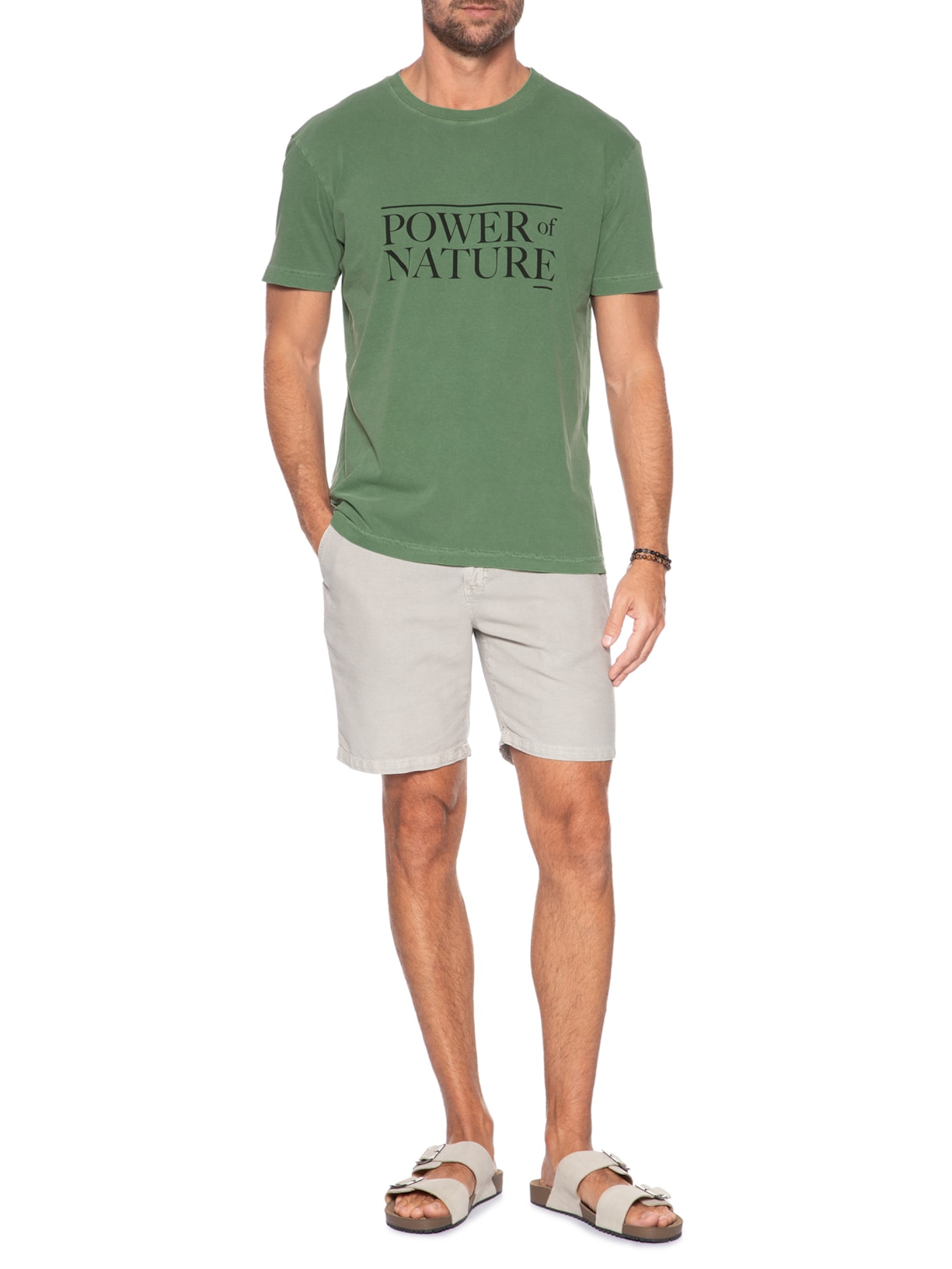 Camiseta Masculina Stone Power Of Nature Verde Osklen