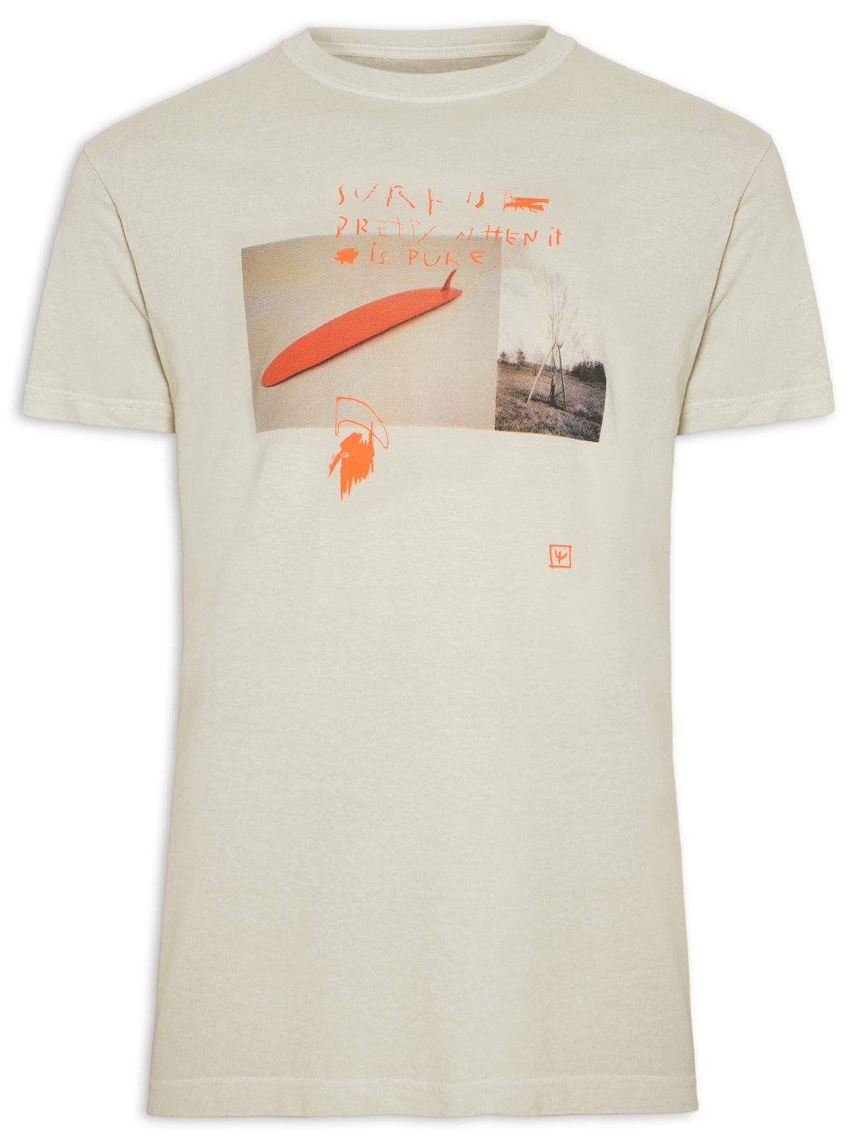 Camiseta Masculina Stone Pure Longboard - Bege