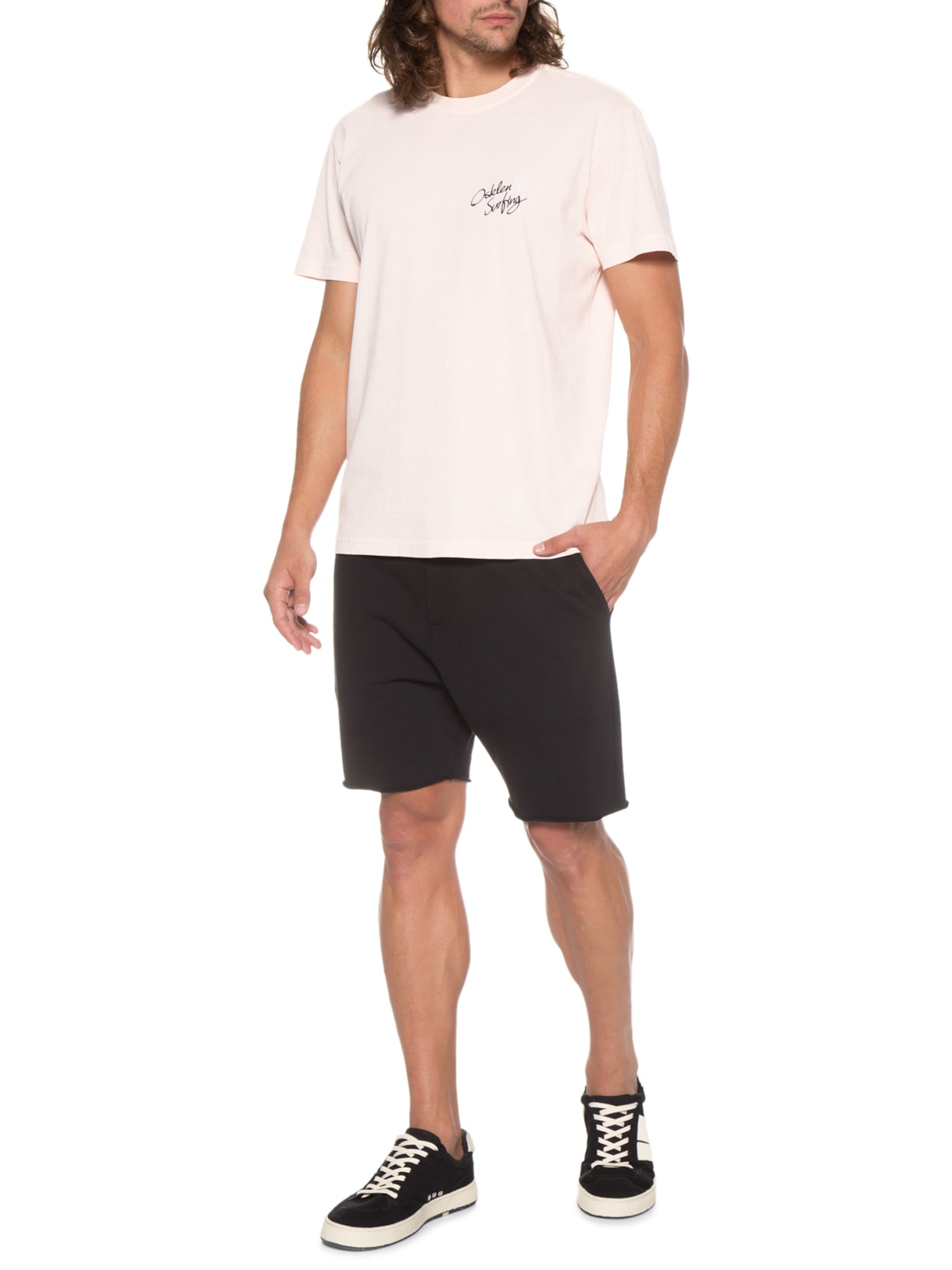 Camiseta Masculina Stone Quilhas Rosa Osklen