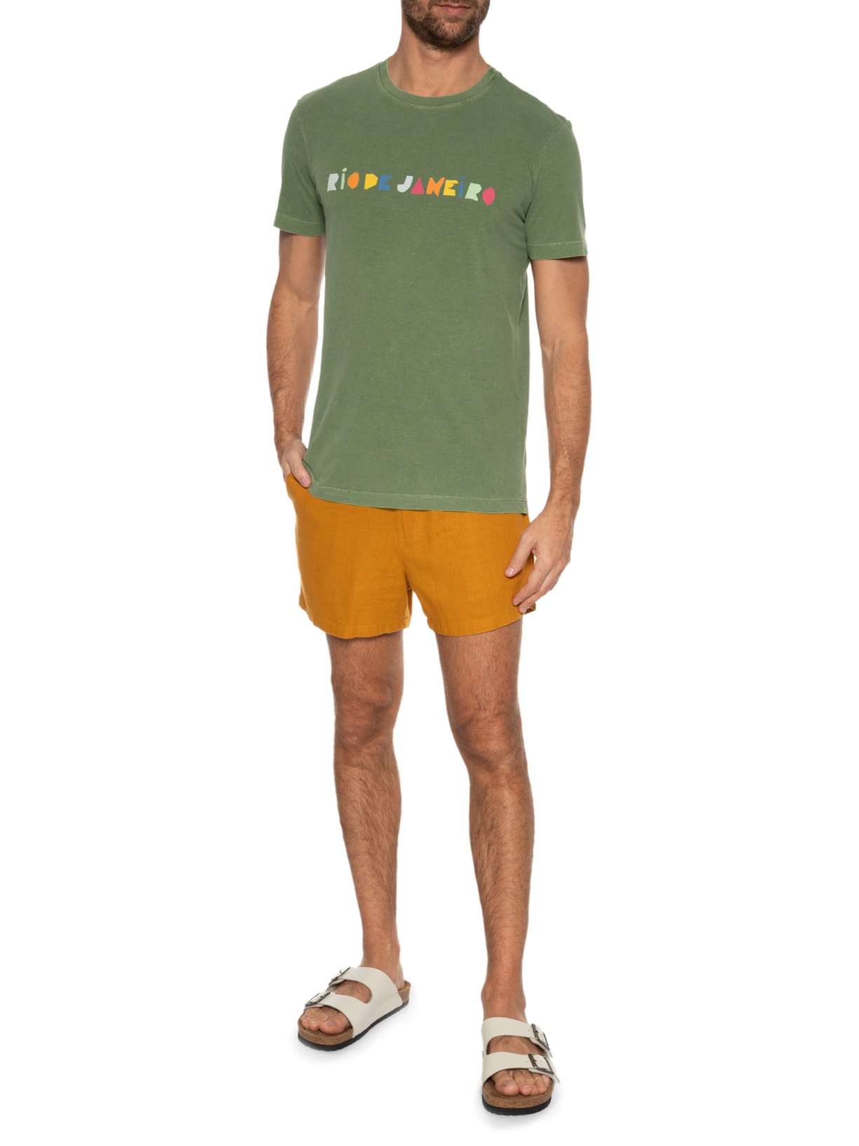 Camiseta Masculina Stone Rio De Janeiro Recorte Verde Osklen