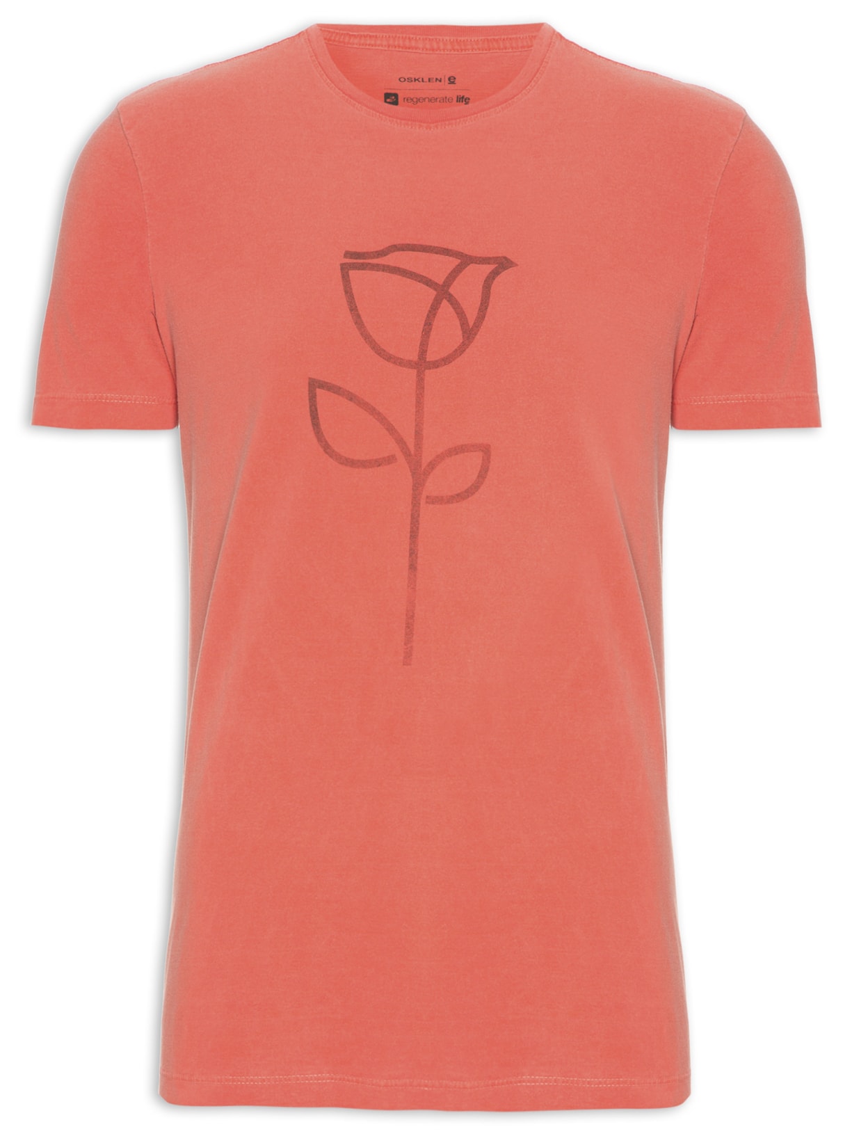 Camiseta Masculina Stone Rosa Traço Vermelho Osklen