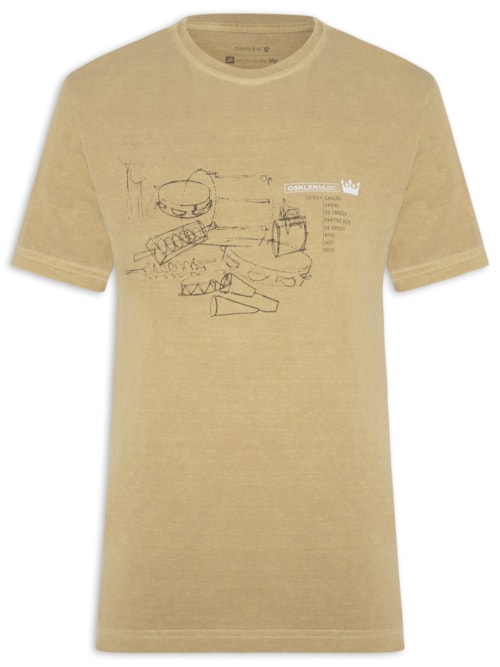 Camiseta Masculina Stone Samba Instruments - Bege