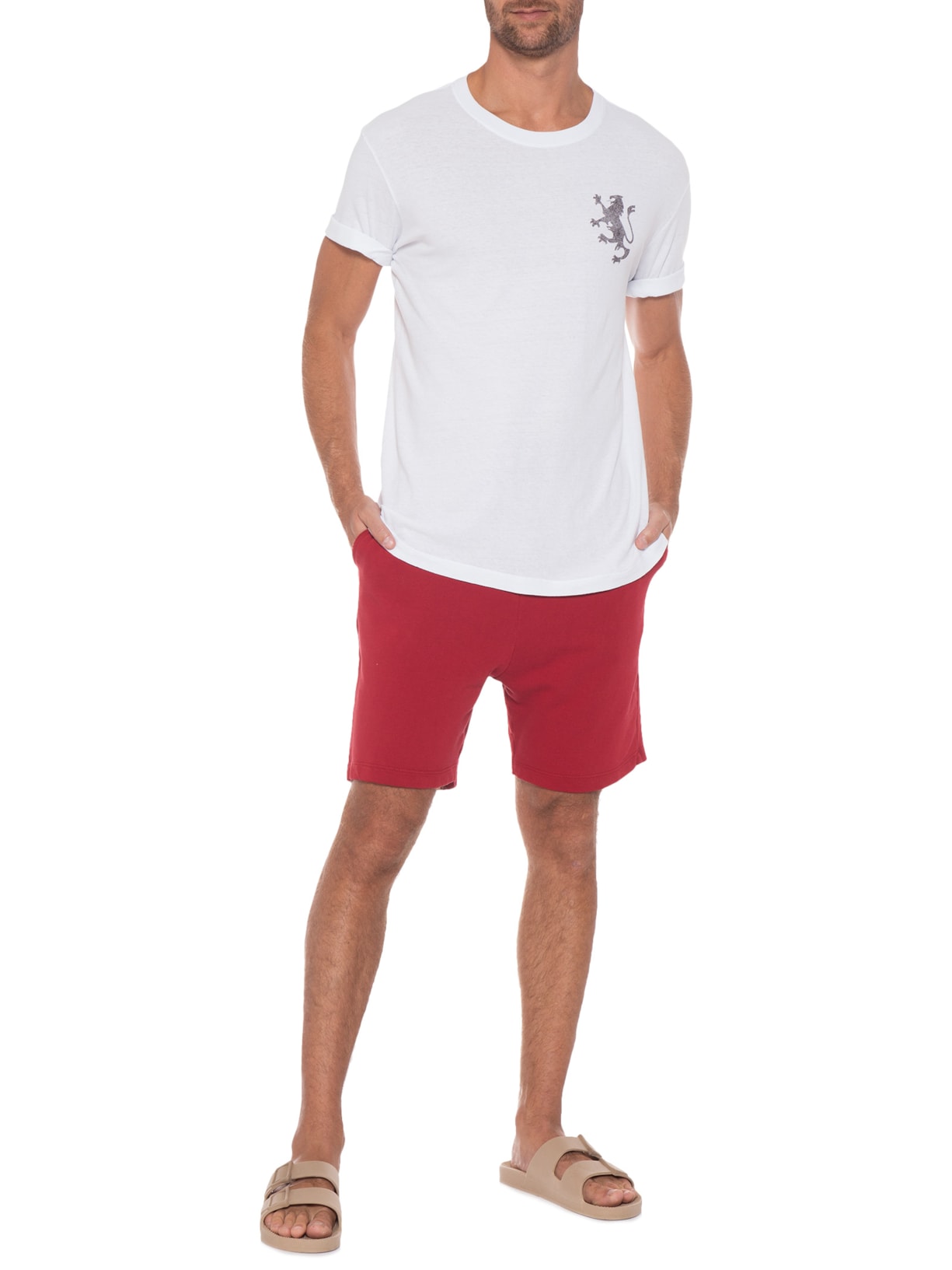 Camiseta Masculina Stone Sandpaper Lion Branco Osklen