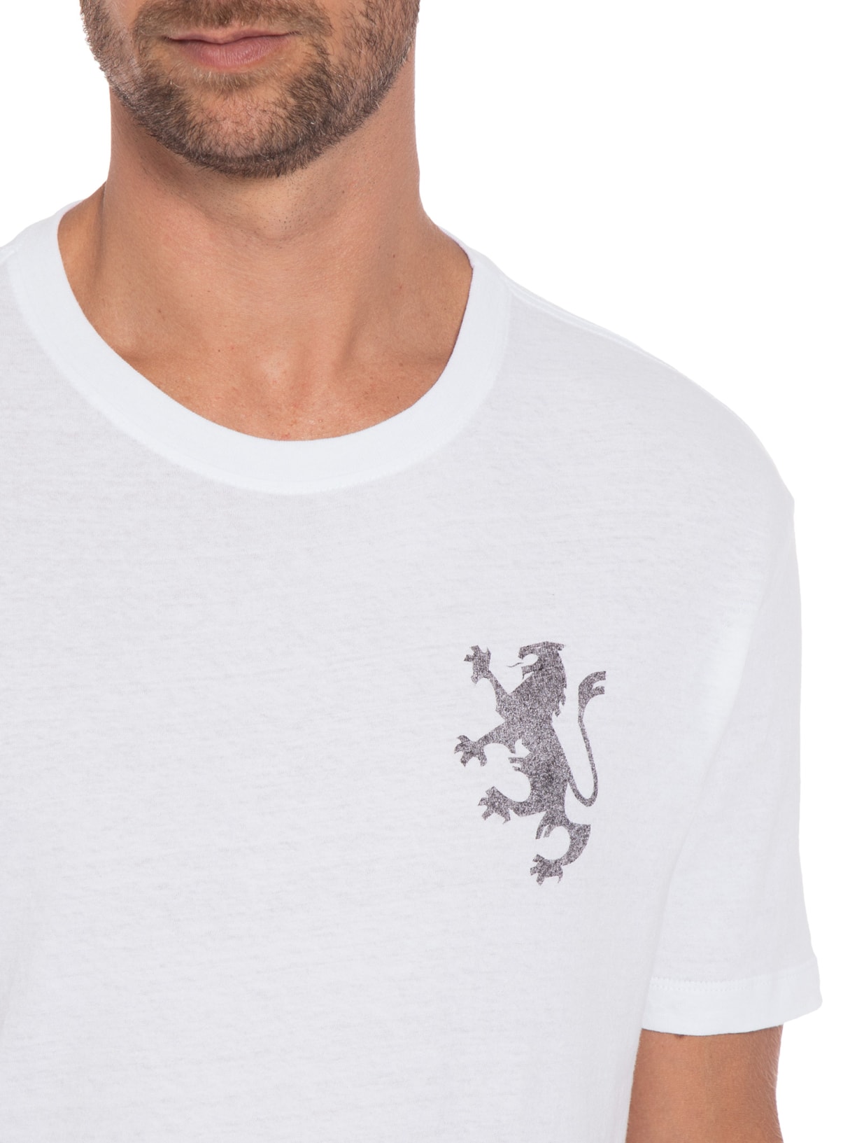 Camiseta Masculina Stone Sandpaper Lion Branco Osklen