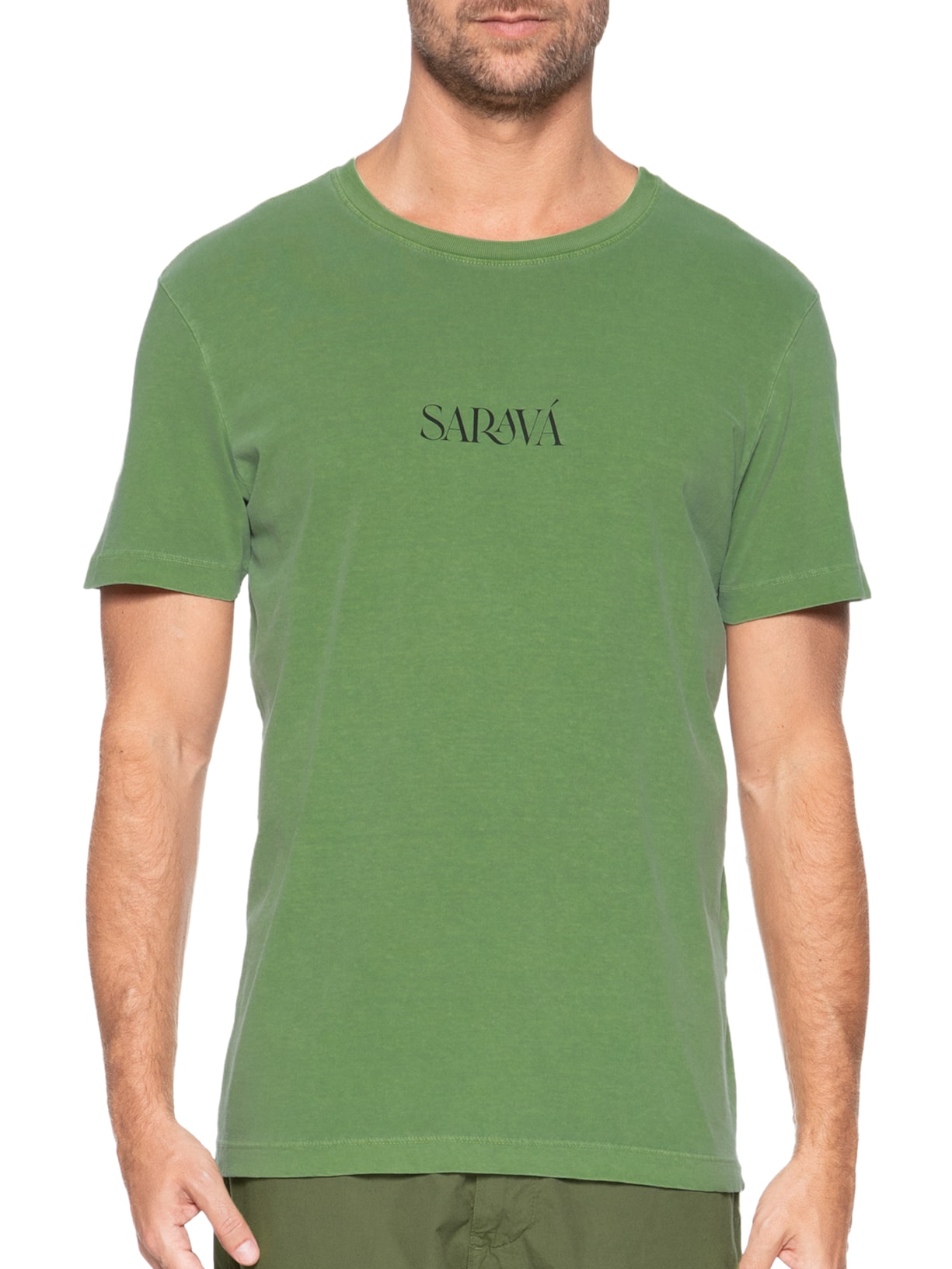 Camiseta Masculina Stone Sarava Manga Curta Verde Osklen
