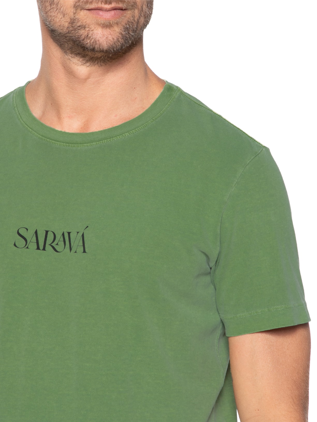 Camiseta Masculina Stone Sarava Manga Curta Verde Osklen