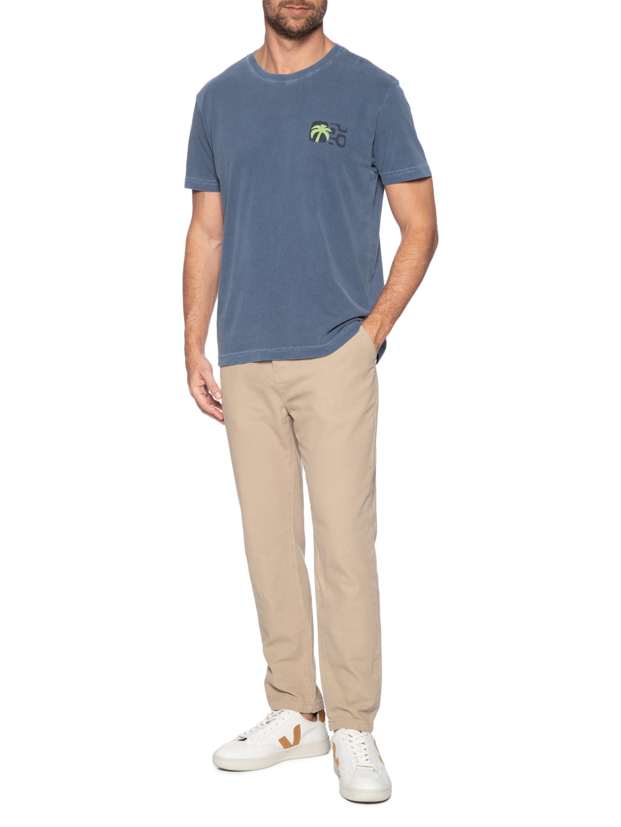 Camiseta Masculina Stone Seaside View Azul Osklen