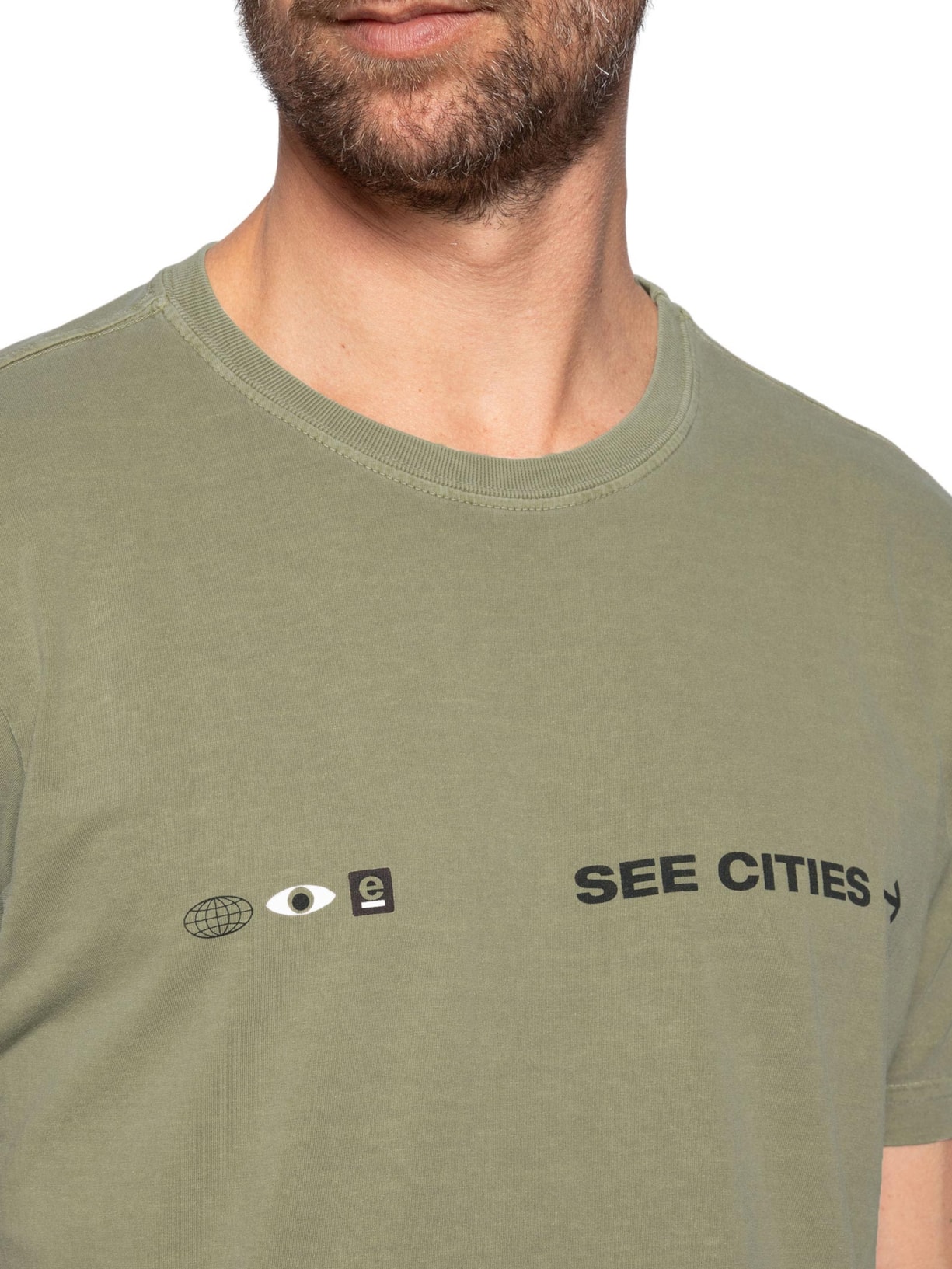 Camiseta Masculina Stone See Cities As Ecosystems Bege Osklen