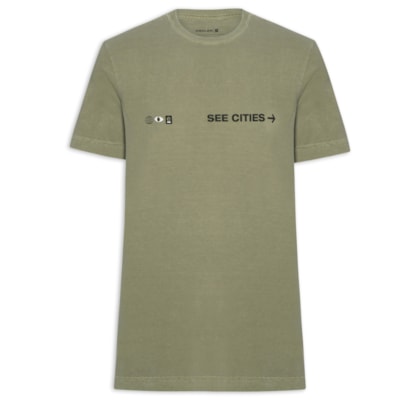 Camiseta Masculina Stone See Cities As Ecosystems - Bege