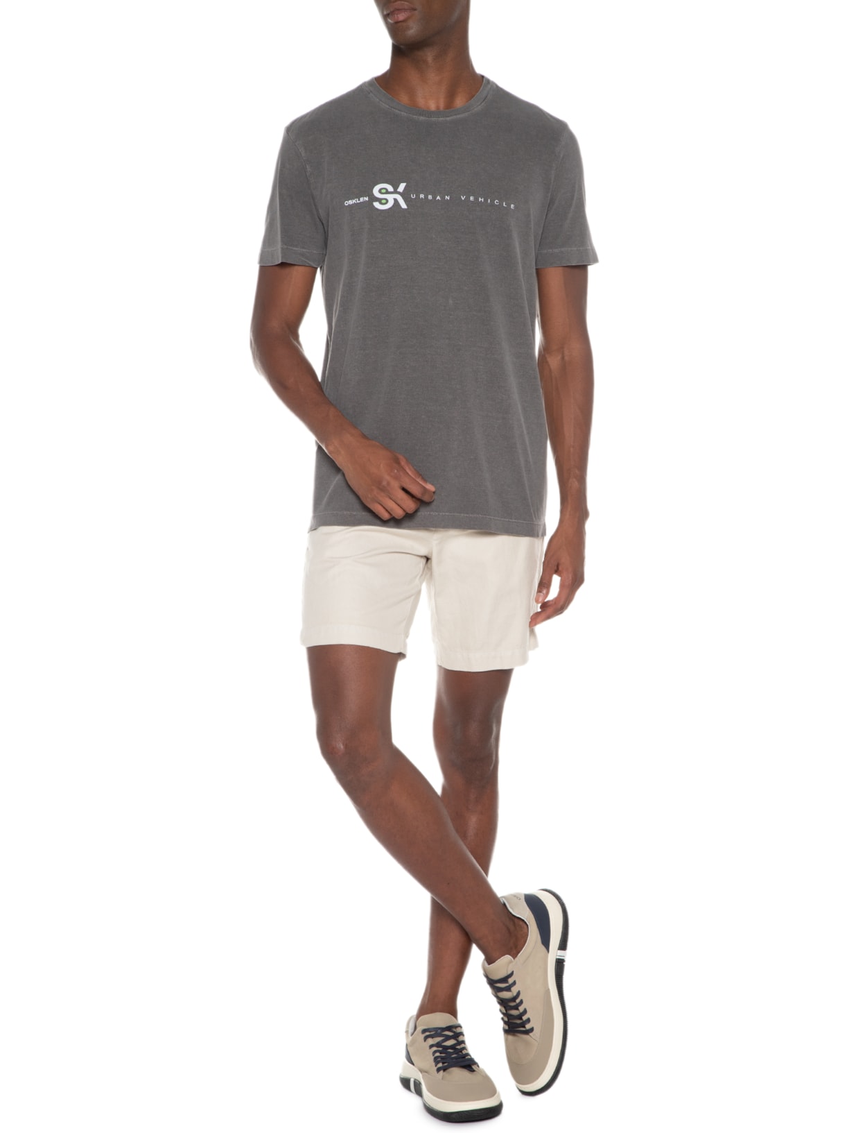 Camiseta Masculina Stone Sk8 Urban Vehicle Cinza Osklen