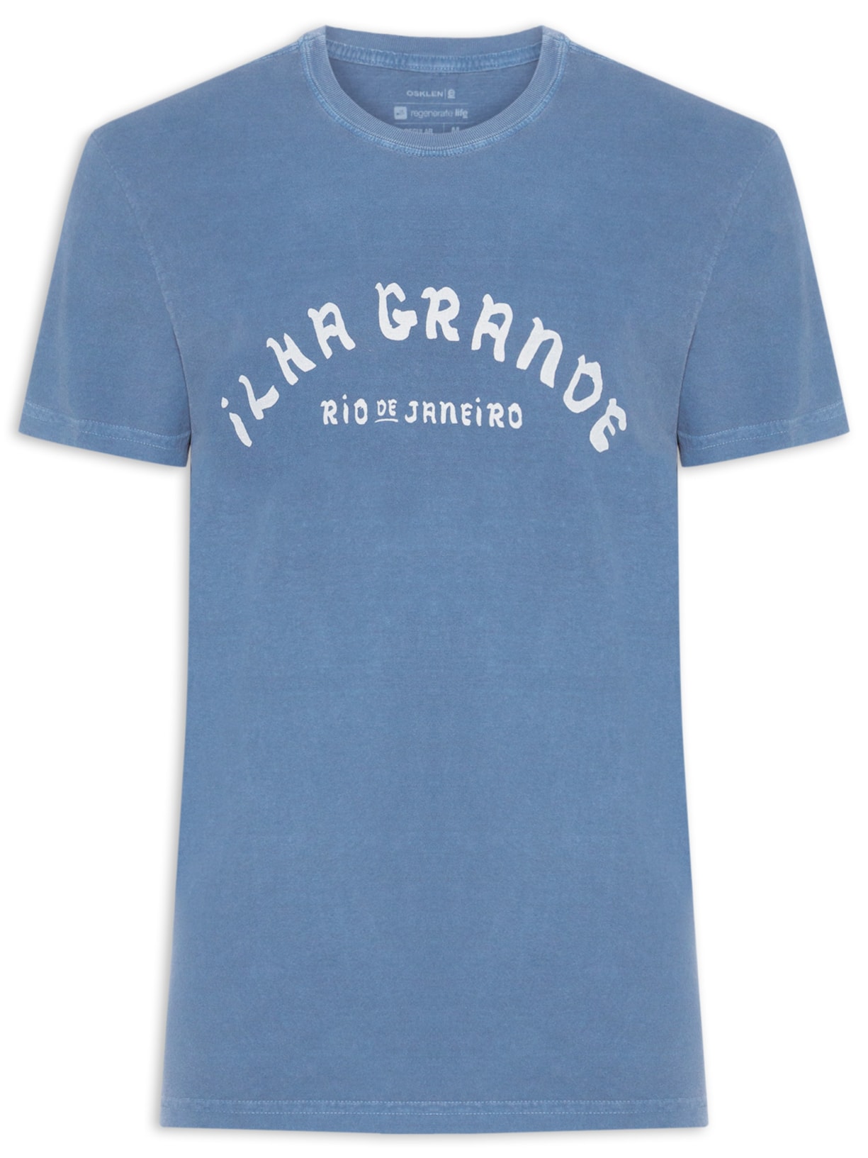 Camiseta Masculina Stone Souvenir Caiçara Ig Manga Curta Azul Osklen