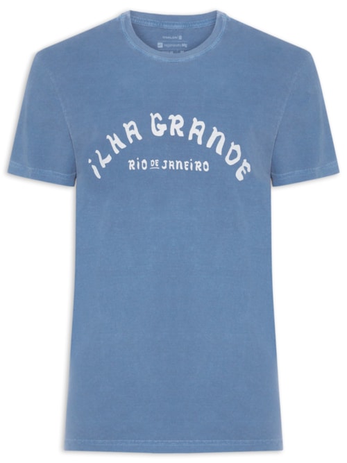Camiseta Masculina Stone Souvenir Caiçara Ig Manga Curta - Azul