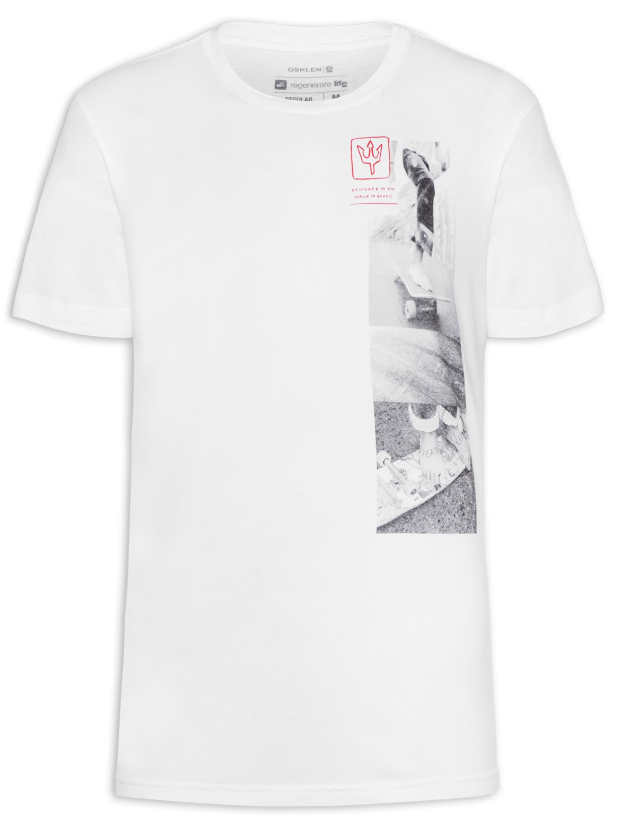 Camiseta Masculina Stone Summer Sk8 - Branco
