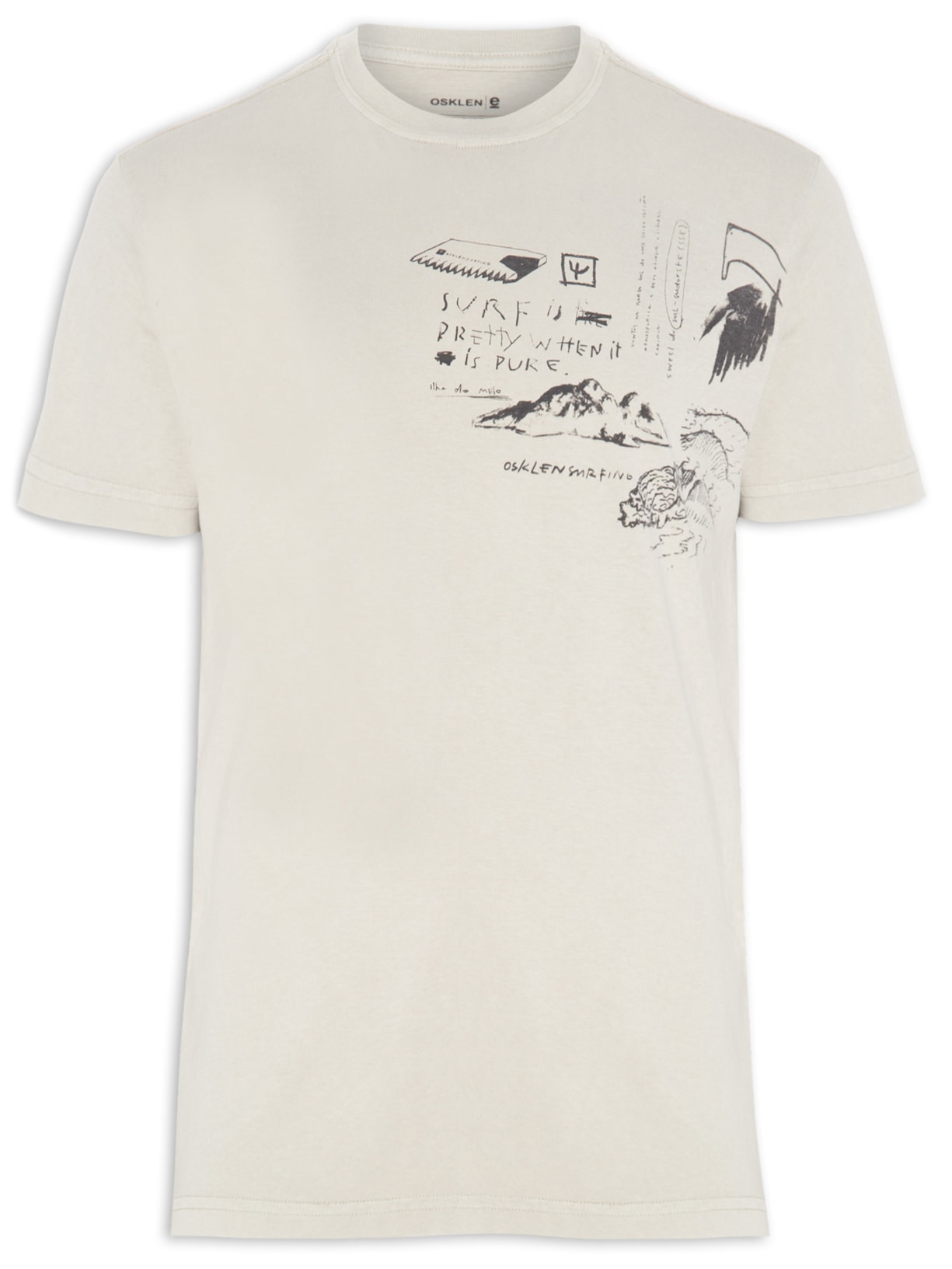 Camiseta Masculina Stone Surf Sketch - Bege